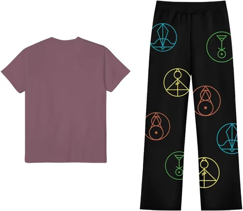 Vista 2 de Finbald Conjunto completo de camiseta con capucha y pantalones para adultos, diseño de The Owl House Cosplay Luz Noceda para mujeres y hombres