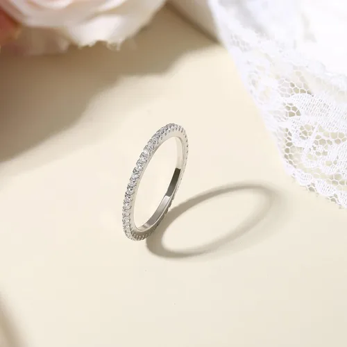 Vista 7 de Diamday Anillo en X chapado en oro de 14 quilates con circonita cúbica brillante apilable, anillos de boda con diamantes de imitación cruzados
