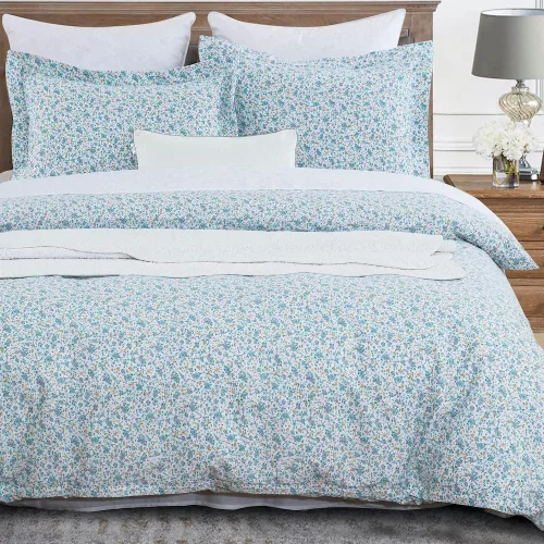 Vista 13 de DAUAOTO Juego de funda de edredón Twin XL de 68"X92", ropa de cama de algodón con estampado de granja para cama Twin XL extra larga, patrón floral