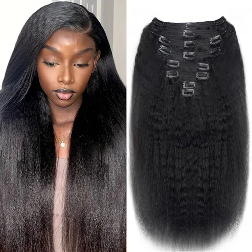 Vista 55 de Extensiones de cabello humano real rizado con clip, 4/27/4, ombré, rizado con clip, para mujer, 3C y 4A (12 pulgadas, #4/27/4)
