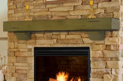 Vista 10 de Pearl Mantels ARYB6041220 Estante de madera de pino envejecido y acabado a mano con ménsulas opcionales incluidas, tostado oscuro envejecido, 60