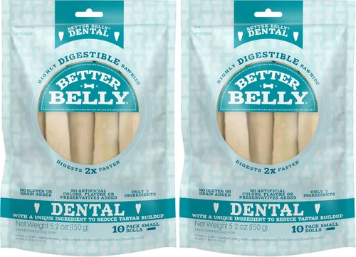 Vista 11 de Better Belly Fresh Breath - Rollos pequeños dentales, masticables para perros, pequeños, 10