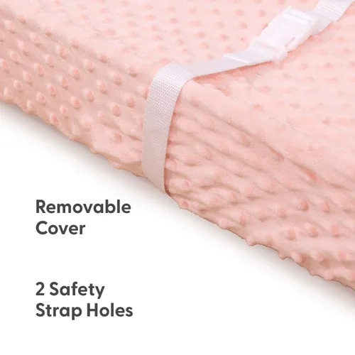 Vista 3 de The Peanutshell Minky Dot - Funda para cambiador de pañales, funda ultrasuave para colchoneta de bebé para niñas, se adapta a almohadillas