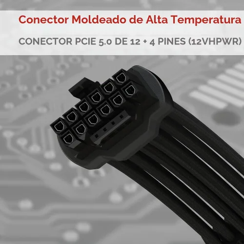 Vista 5 de LINKUP 12VHPWR Cable de extensión de alimentación GPU 15.7 in Negro