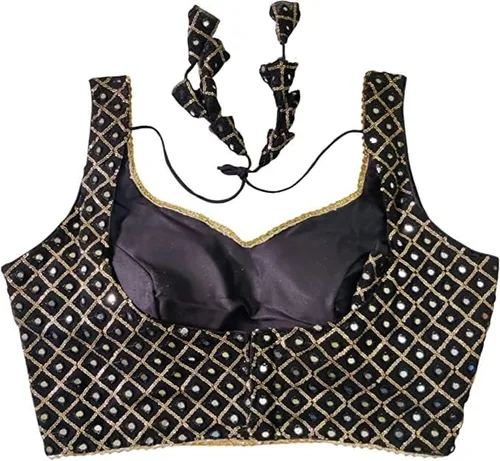 Vista 11 de Ropa de fiesta para mujer Bollywood Pure Georgette Readymade Style Sari Blusa Crop Top Choli