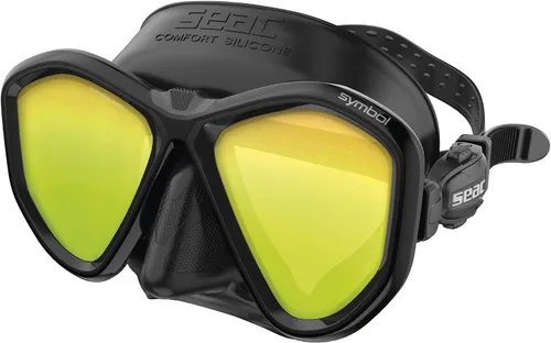 Vista 14 de Seac Símbolo, máscara de buceo hecha en Italia con dos lentes y hebilla 3D