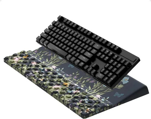 Vista 14 de Ospelelf Almohadilla para reposamuñecas para teclado, cómodo soporte ergonómico para teclado, accesorios de escritorio de oficina, artículos Anémona