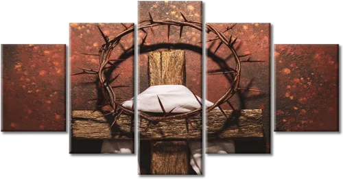 Vista 86 de TUMOVO Decoración de pared de iglesia cristiana de 3 paneles, imágenes de la resurrección de Jesús para sala de estar, dormitorio, cocina