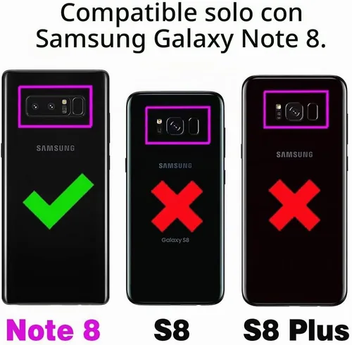 Vista 2 de Asuwish Funda de teléfono para Samsung Galaxy Note 8, a prueba de golpes, dura, a prueba de caídas, protección de cuerpo completo, resistente Negro