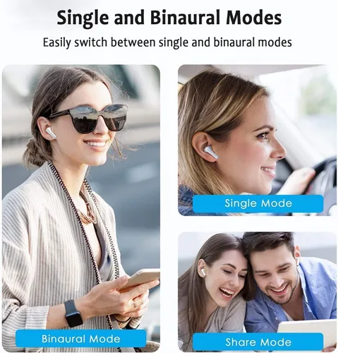 Vista 6 de Auriculares inalámbricos, Bluetooth 5.4 con graves profundos estéreo de alta fidelidad, tiempo de reproducción de 48 horas, micrófono