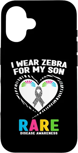 Vista 32 de I Wear Zebra for My Son Rare Disease Awareness Day 2026 Case for iPhone 17