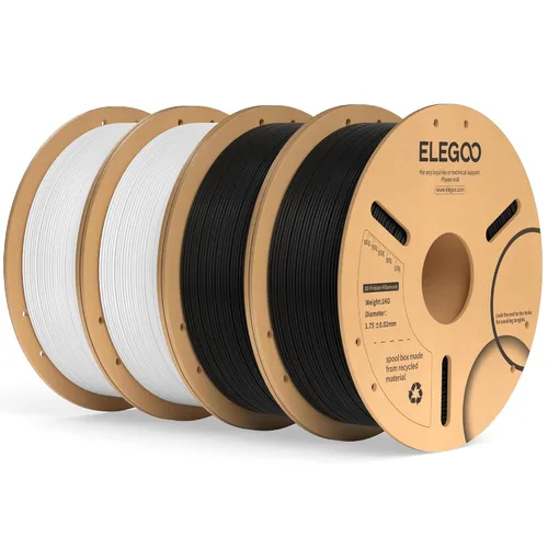 Vista 30 de ELEGOO Paquete de filamento PLA Plus negro 10KG, filamento para impresora 3D PLA+ resistente de 1.75mm precisión dimensional +/- 0.02mm, paquete