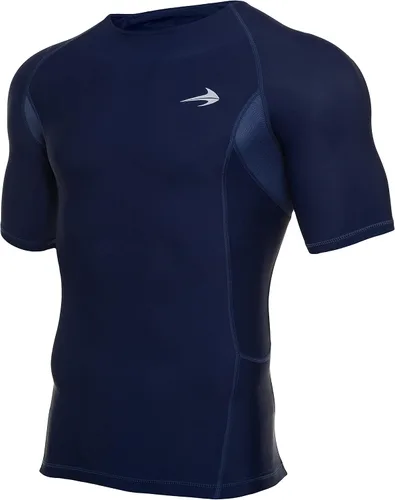 Vista 2 de CompressionZ playera mangas cortas, compresión muscular para correr, hacer ciclismo y ejercicios, para hombre