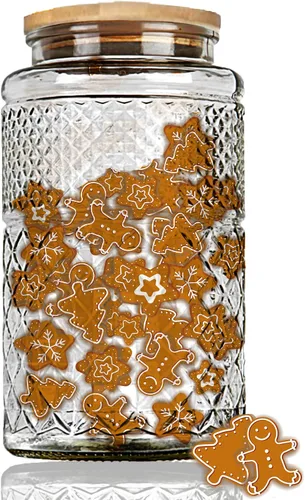 Vista 7 de Prettidecor Tarro de almacenamiento de vidrio, 38 onzas líquidas, recipientes de alimentos con tapa de bambú, recipientes de cocina, tarros
