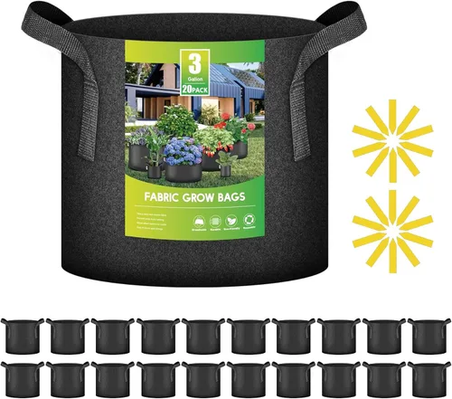 Vista 16 de iPower Paquete de 20 bolsas de cultivo de 2 galones, macetas de tela no tejida para plantación de jardín, macetas resistentes y de aireación