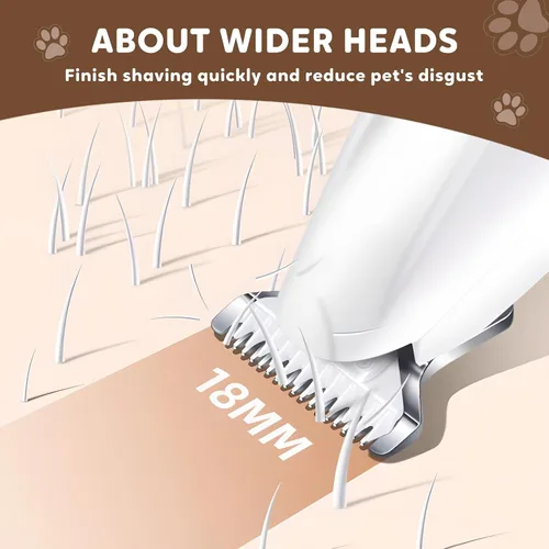 Vista 6 de Cortadora de pelo de mascotas MicroPrecision 2026, multifuncional, impermeable, recargable, con luz LED, recortadora de patas de mascotas