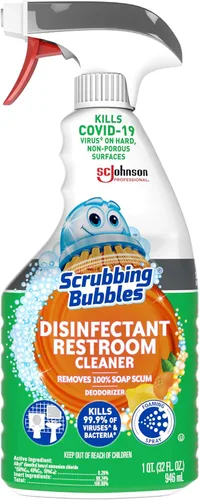 Vista 2 de SC Johnson Professional Scrubbing Bubbles - Limpiador desinfectante para baño, 32 onzas/caja cantidad 8