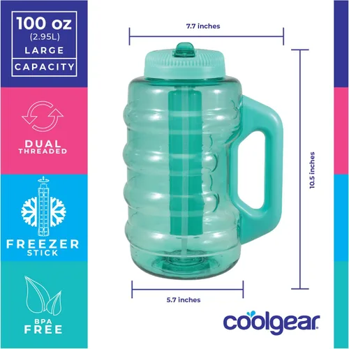 Vista 7 de Jarra COOL GEAR BEAST de 100 onzas con barra y mango patentados para congelador, color rosa
