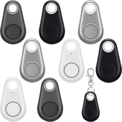 Vista 8 de Flutesan 8 paquetes de rastreador GPS portátil, rastreador móvil antipérdida, dispositivo inteligente localizador de llaves, dispositivo de Negro