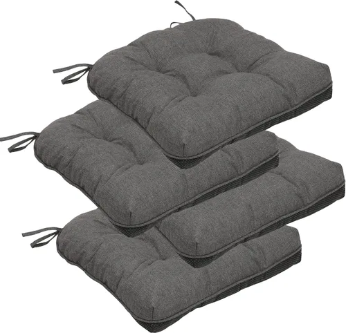 Vista 10 de RACE LEAF Cojines para sillas de comedor, paquete de 4 unidades, almohadillas de espuma viscoelástica para sillas de cocina con lazos y respaldo