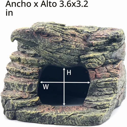 Vista 4 de Plataforma para tomar el sol de reptiles, escondite de cuevas de Gecko, cueva de serpiente y pieles para reptiles, anfibios y animales pequeños