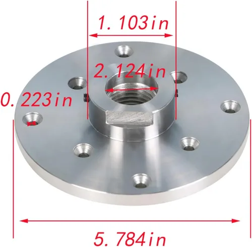 Vista 2 de findmall Placa frontal de torno de madera de acero de 6 pulgadas, 1-1/4 x RH 8TPI roscada con tornillo de bloqueo para asegurar en el husillo