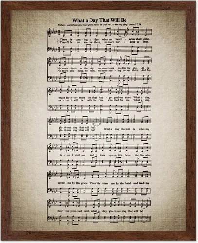 Vista 11 de Poster Master Póster de partitura de música vintage, impresión de himno retro, regalo para músico, amigo, "How Great Thou Art, himno, verso
