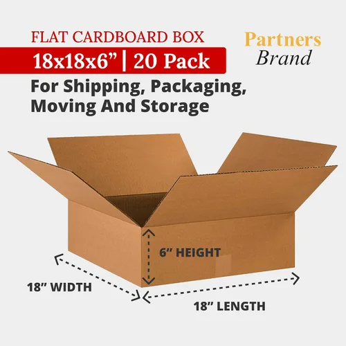 Vista 2 de Seleccione un tamaño: cajas planas marca Partners., Kraft, 20