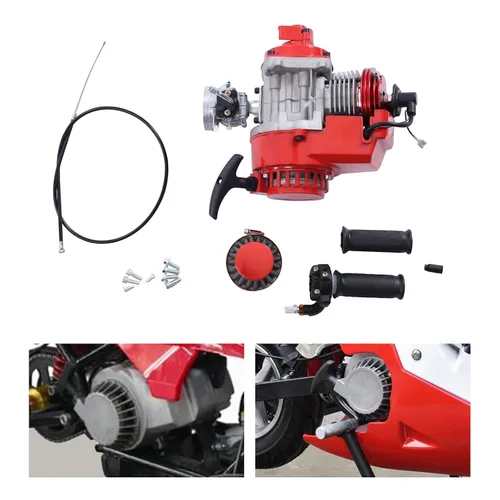 Vista 3 de Kit de motor de bicicleta de 2 tiempos de 49 cc, motor de gasolina para bicicleta de bolsillo, mini motocross, ATV, scooter, motor de arranque