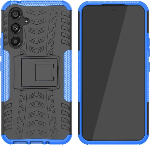 Vista 6 de Funda para Galaxy A54, Samsung A54 5G SM-A546U con protector de pantalla de vidrio templado, cubierta trasera de policarbonato duro con soporte
