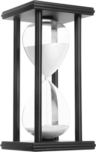 Vista 9 de Temporizador de Arena de Reloj de Arena, Temporizador de Arena de Arena de Madera Negra de 30/45/60 Minutos para Hogar, Escritorio, Salón de Clases