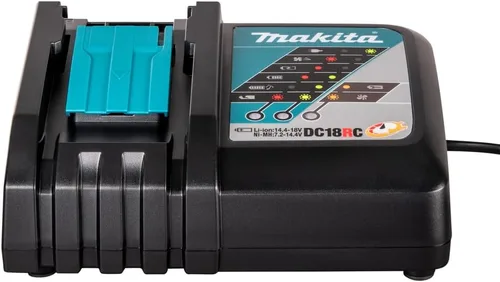 Vista 3 de Makita DC18RC Cargador 7.2-18V salida, 120V entrada, nuevo Cargador rápido óptimo, iones de litio de 18 V, refrigeración de ventilador