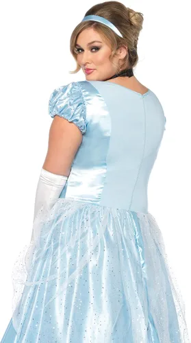 Vista 4 de Leg Avenue Disfraz clásico de princesa de Cenicienta para mujer, Azul Patchwork