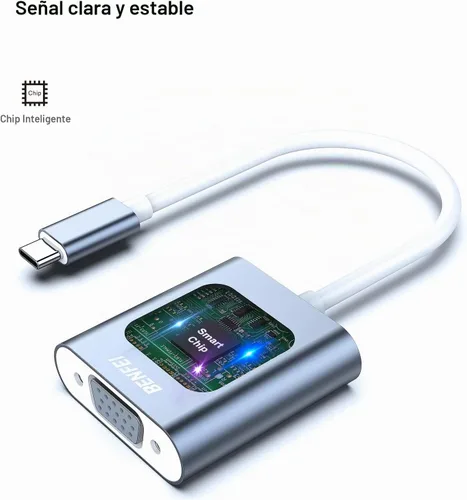 Vista 3 de BENFEI Adaptador USB C a VGA, adaptador Thunderbolt 3/4 a VGA compatible con iPhone 15 Pro/Max, MacBook Pro/Air 2023, iPad Pro, iMac, S23, XPS 17