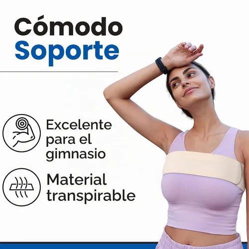 Vista 9 de Banda de aumento de senos post operacional Soporte de pecho de implante de mama para mujer Cinturón de sujetador poscirugía de compresión Beige