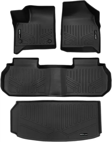 Vista 41 de SMARTLINER Juego de alfombrillas de piso de 2 filas compatibles con Chevrolet Traverse 2011-2017