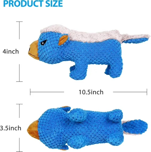 Vista 5 de IOKHEIRA Juguetes de peluche para perros para masticadores agresivos, juguetes chirriantes indestructibles para perros con papel arrugado, juguetes