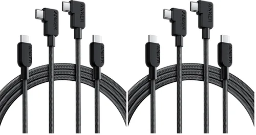 Vista 8 de Anker Cable USB C a USB C en ángulo recto, 240 W, cable de carga trenzado tipo C de 90 grados tipo C para iPhone serie 17 y más