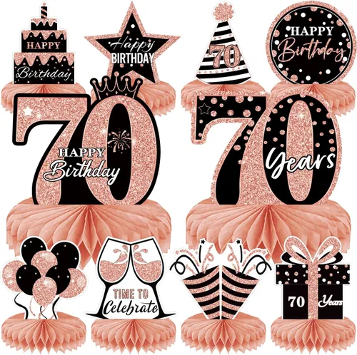 Vista 9 de 10 piezas de decoración de cumpleaños número 30 para niñas y niños, centros de mesa de cumpleaños 30 para mesas, centros de mesa de feliz cumpleaños