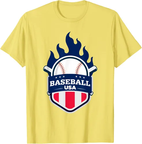 Vista 40 de Baseball USA Support the Team Shirt - Camiseta con la bandera de Estados Unidos, Blanco, S