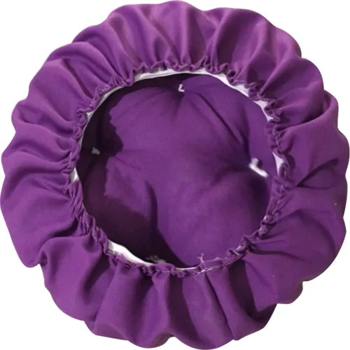 Vista 2 de Cojín redondo acolchado para taburete de bar de 12 pulgadas con tela elástica, cojín redondo para asiento de silla para taburetes de metal de Negro