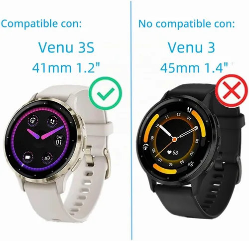 Vista 2 de Compatible con Garmin Venu 3S / Venu 4 1.614 in / vivoactive 6 / vivoactive 5 protector de pantalla (paquete de 4) Smart Watch flexible cobertura