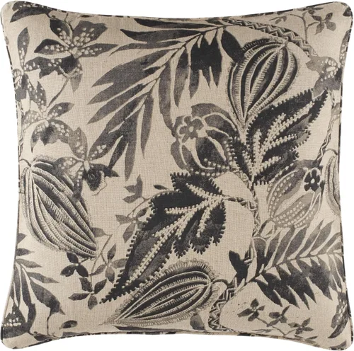 Vista 3 de Pine Cone Hill Antigua Linen - Funda de edredón de lino floral negro, estándar