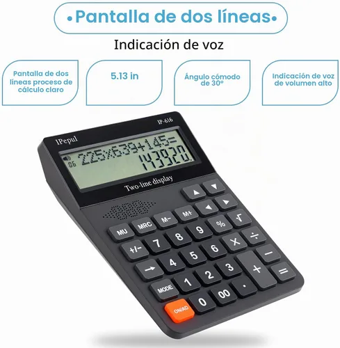 Vista 4 de Calculadora de escritorio, calculadoras básicas de escritorio iPepul con botones grandes y pantalla de 2 líneas, calculadora simple de 4 funciones