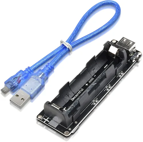 Vista 12 de diymore Soporte de batería 1865O doble Li-ion V8 Escudo de batería Micro USB 5V/3A 3V/1A Power Bank Módulo de carga de batería para Raspberry Pi
