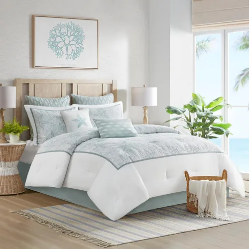Vista 3 de Harbor House Maya Bay Euro Sham, 26 x 26 pulgadas, azul