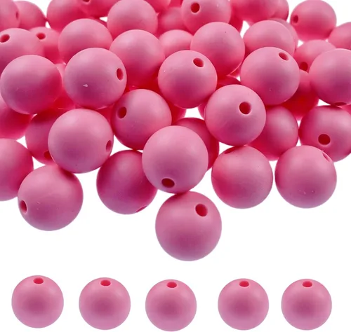 Vista 67 de Abalorios de silicona, 120 piezas de 6 mm abalorios redondos de silicona para hacer llaveros, pulseras, collares, aretes, joyas, manualidades DIY