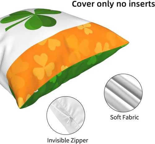 Vista 3 de Fundas de almohada decorativas de 16 x 16 pulgadas, fundas de almohada para sofá, bandera irlandesa, doble cara, fundas de almohada cuadradas
