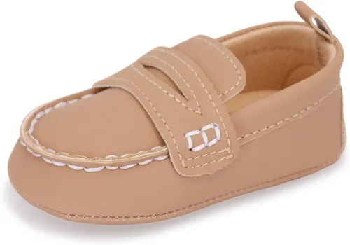 Vista 22 de LONSOEN - Zapatos de cuna para aprender a caminar, de vestir, para niños y niñas 209 Negro