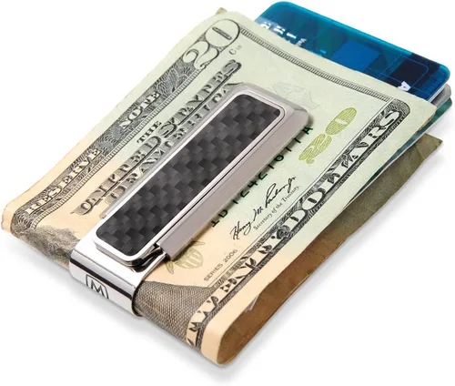 Vista 4 de M-Clip Clip de dinero de fibra de carbono, soporte para efectivo y tarjeta de crédito, alternativa de billetera minimalista